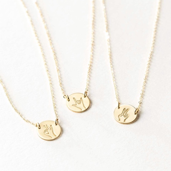 “Peace Out” Sign Language Minimalist Boho Necklace - Picture 8 of 16